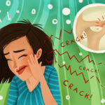 woman with TMJ pain from clenching, grinding, or chewing gum