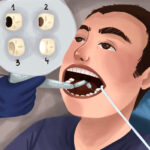 man at a dental filling appointment