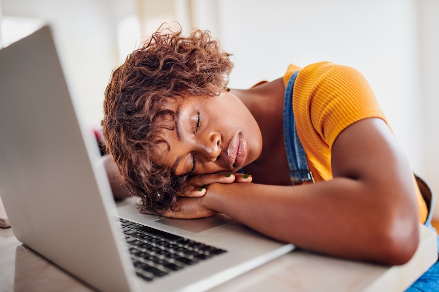 woman tired from sleep apnea